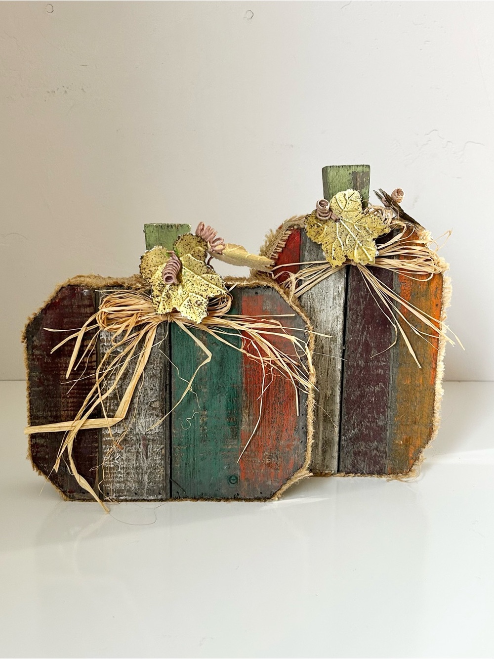 Rustic Wooden Pumpkin Set